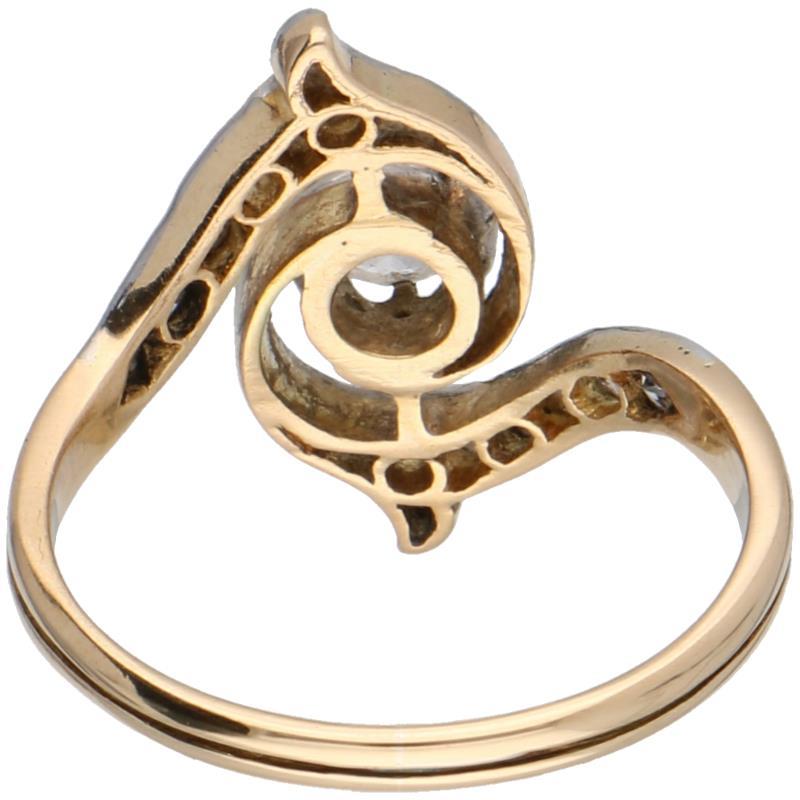 Geelgouden ring, ca. 0.40 ct. diamant - 18 kt.