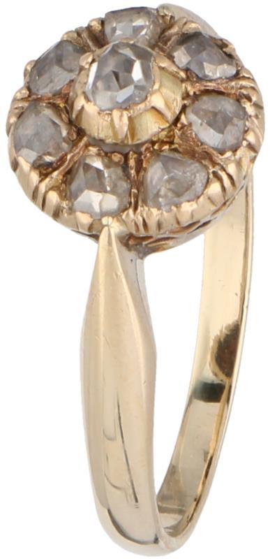 Geelgouden rozetring, diamant - 14 kt.