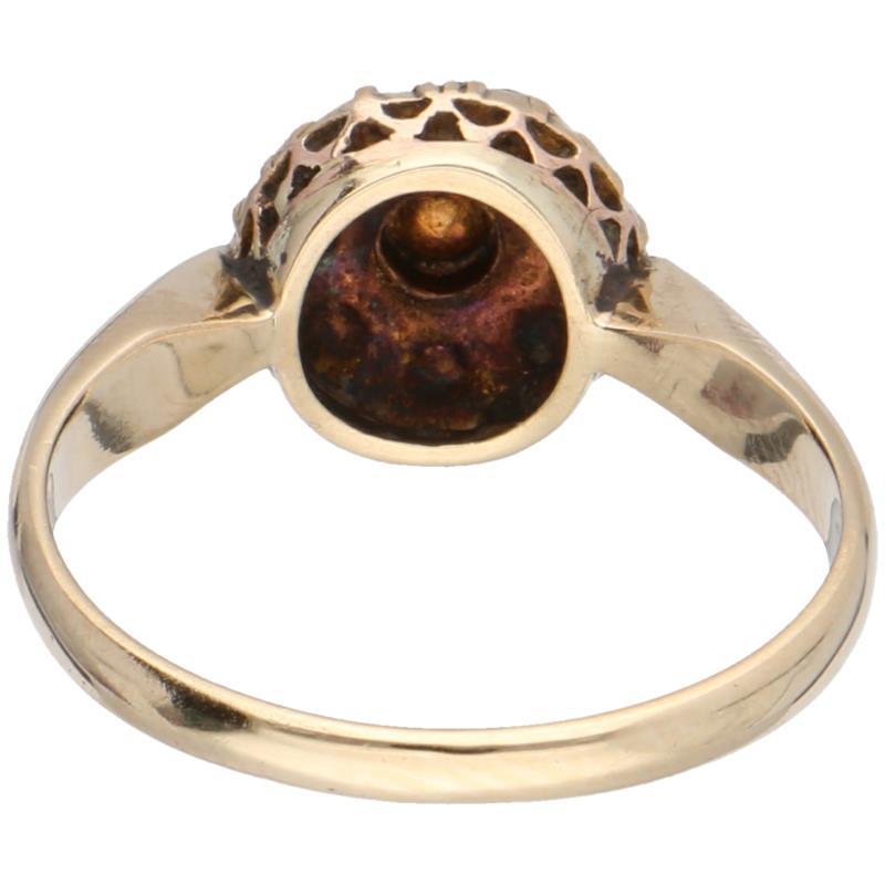 Geelgouden rozetring, diamant - 14 kt.