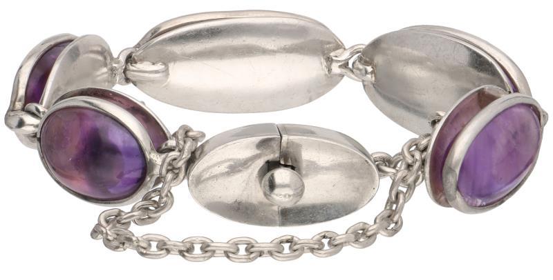 Set van zilveren Antonia Pineda armband met oorbellen, amethist - 970/1000