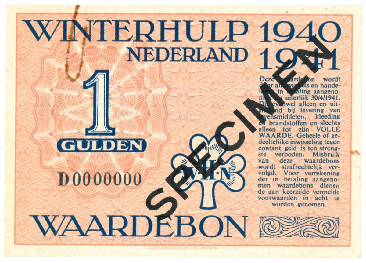 Nederland 1 gulden Waardebon Type 1940-1941 - Nagenoeg UNC
