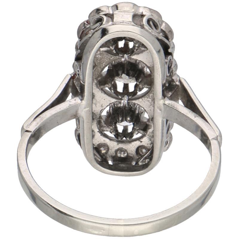 Witgouden prinsessenring, ca. 0.55 ct. diamant - 14 kt.