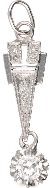 Witgouden hanger, ca. 0.28 ct. diamant - BWG 10 kt.