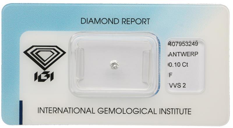 IGI Rond Briljant geslepen diamant 0.10 ct.