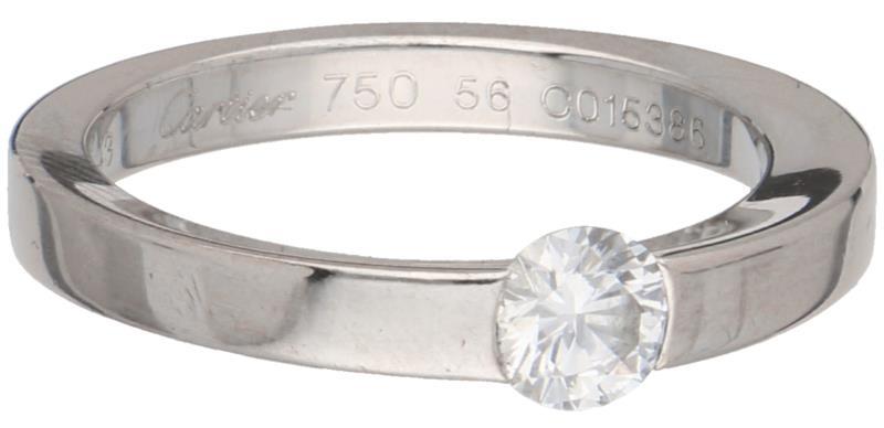 Witgouden Cartier Solitaire ring, ca. 0.41 ct. diamant - 18 kt.