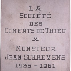 1961. Belgium. "l'Effort' medal of the 'Ciment de Thieu'.