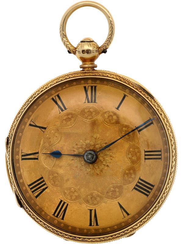 Zakhorloge goud, Engelse snek ankergang - Herenzakhorloge - Handopwindbaar - ca. 1875.