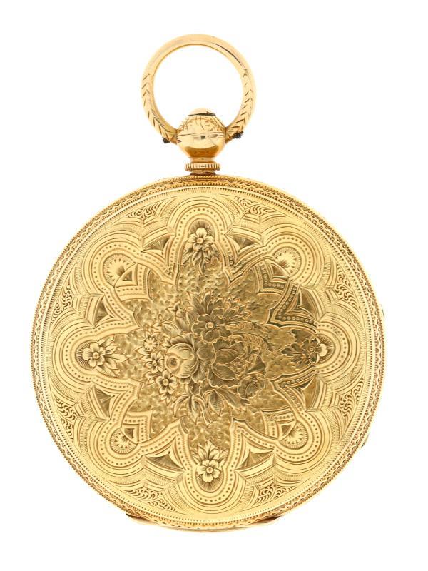 Zakhorloge goud, Engelse snek ankergang - Herenzakhorloge - Handopwindbaar - ca. 1875.