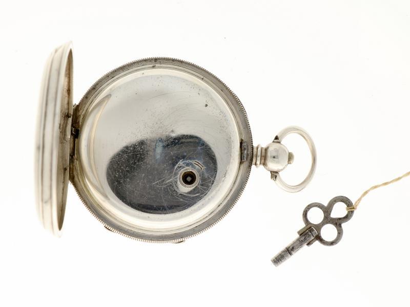 Zakhorloge zilver, zwitsers ankergang - Herenzakhorloge - Handopwindbaar - ca. 1880.