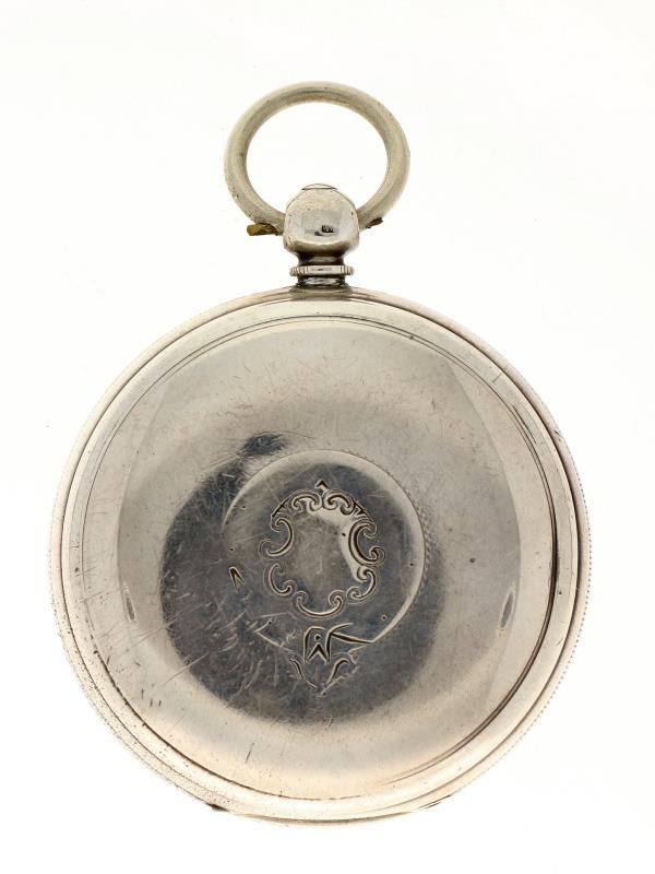 Zakhorloge zilver, snek ankergang ''Barnett & Scott, Whitefriargate Hull'' - Herenzakhorloge - Handopwindbaar - ca. 1875.