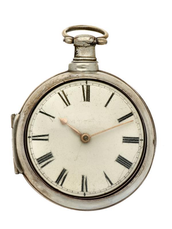 Zakhorloge zilver, snek spillegang ''L.O. Jacobs, Newcastle'' - Herenzakhorloge - Handopwindbaar - ca. 1820.