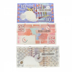 Nederland 10/25/100 gulden Bankbiljet Type 1989-1997 IJsvogel/Roodborstje/Steenuil - Zeer Fraai +.