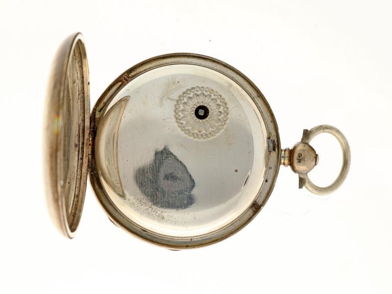 Zakhorloge zilver, snek ankergang ''J. Loudan, Londen'' - Herenzakhorloge - Handopwindbaar - ca. 1885.