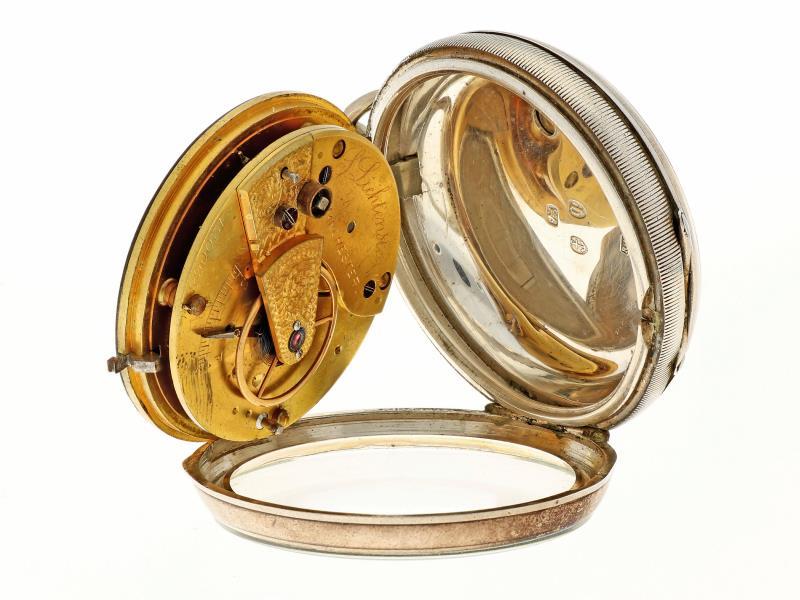 Zakhorloge zilver, ankergang ''S. Lichtenstein, Manchester'' - Herenzakhorloge - Handopwindbaar - ca. 1875.