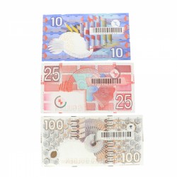 Nederland 10/25/100 gulden Bankbiljet Type 1989-1997 IJsvogel/Roodborstje/Steenuil - Zeer Fraai