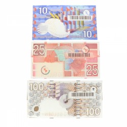 Nederland 10/25/100 gulden Bankbiljet Type 1989-1997 IJsvogel/Roodborstje/Steenuil - Zeer Fraai +.