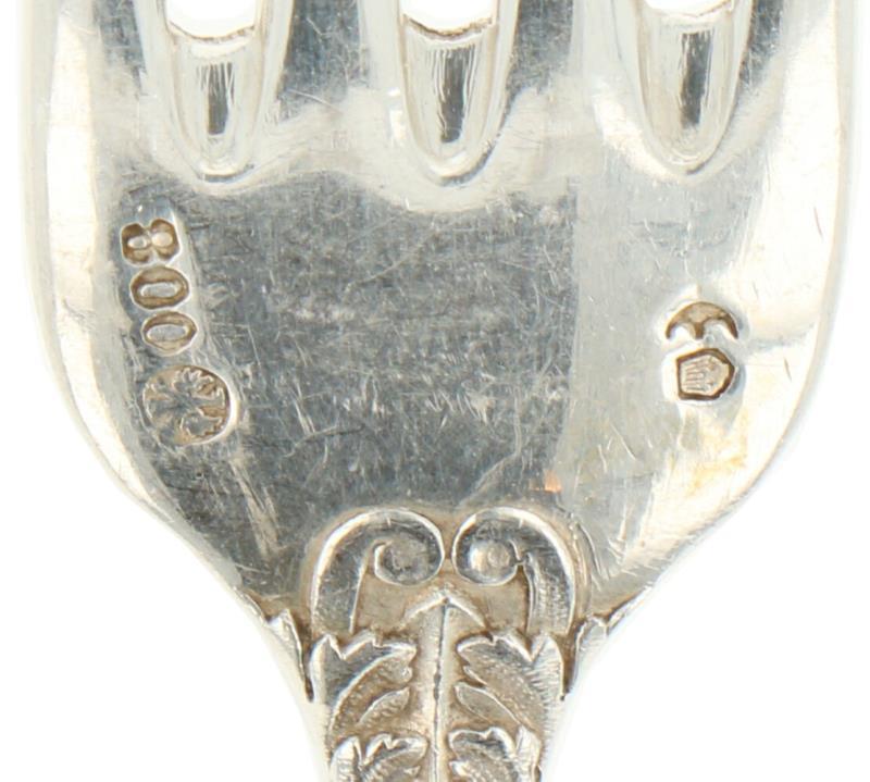 (6) Delige set dinervorken zilver.