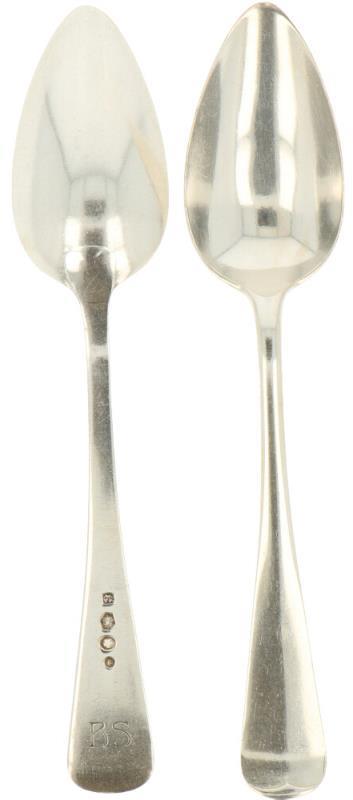 (6) Delige set dessertlepels zilver.