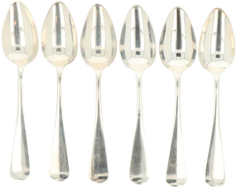 (6) Delige set Lepels "HAAGS LOFJE" zilver.