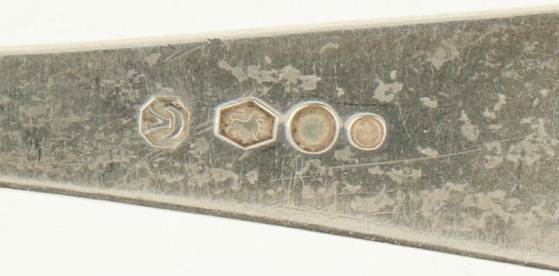 (2) Delige set opscheplepels zilver.