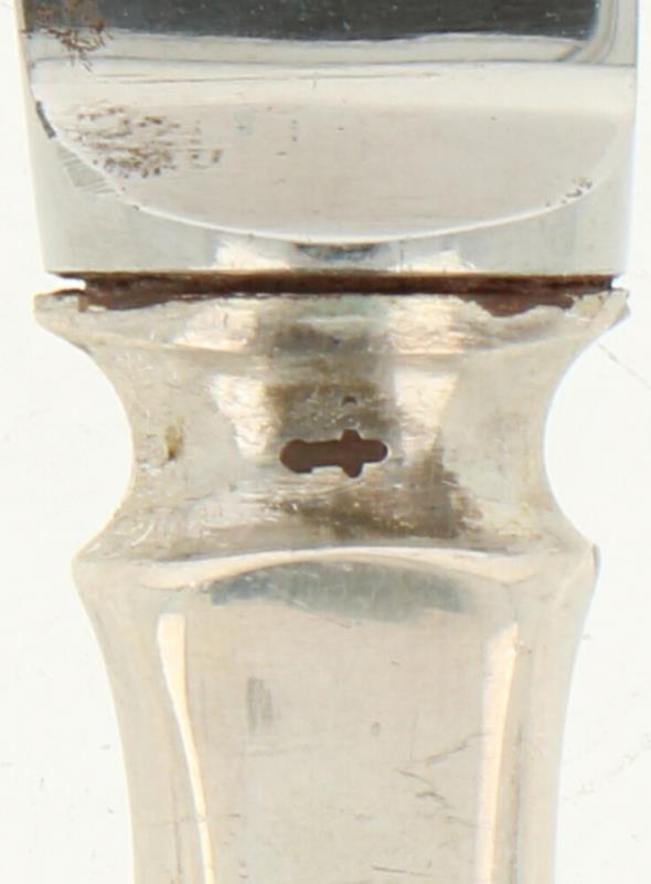 (12) Delige set Fruit messen zilver.