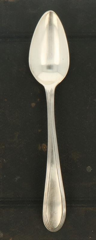 (12) Delige set koffielepels zilver.