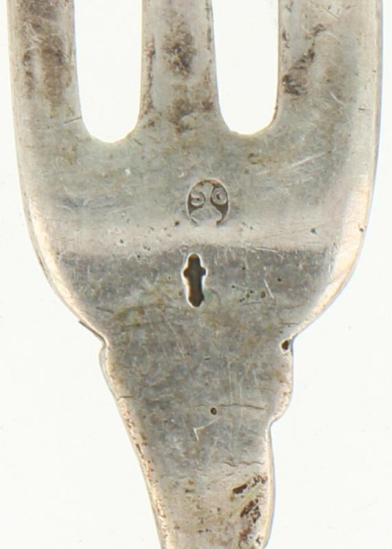 (12) Delige set gebaksvorkjes zilver.