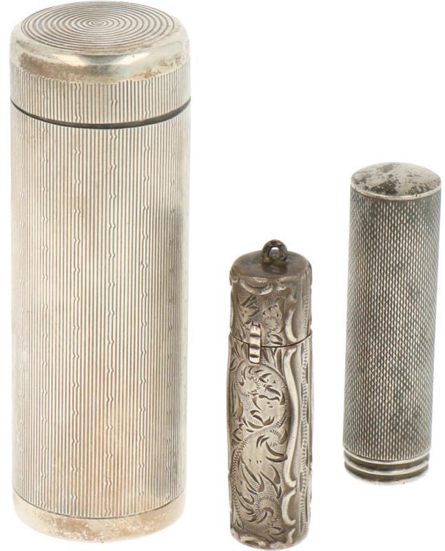 (3) Delig lot doosjes zilver.