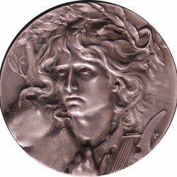 N.D. France. Spirit of music - Orpheus puts Cerberus to sleep with his lyre.