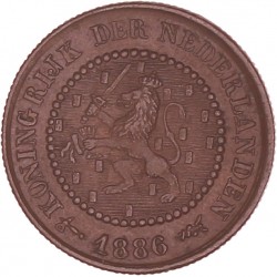 ½ Cent Willem III 1886. Prachtig.