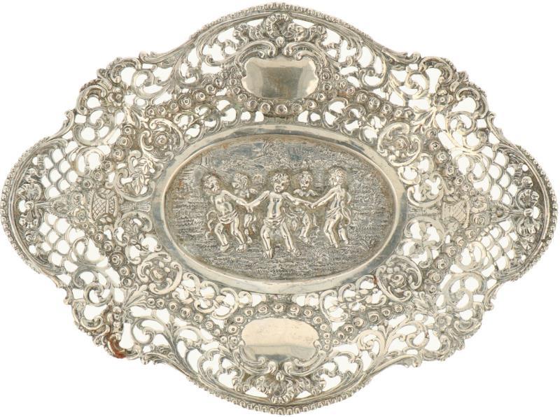 Bonbonmandje zilver.