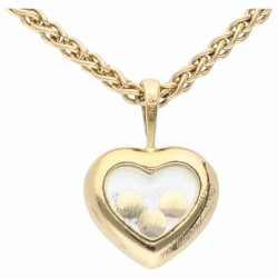 Geelgouden Chopard Happy Diamonds collier, met ca. 0.18 ct. diamant - 18 kt.