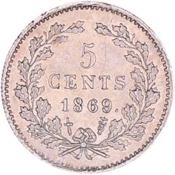 5 Cent Willem III 1869. FDC.