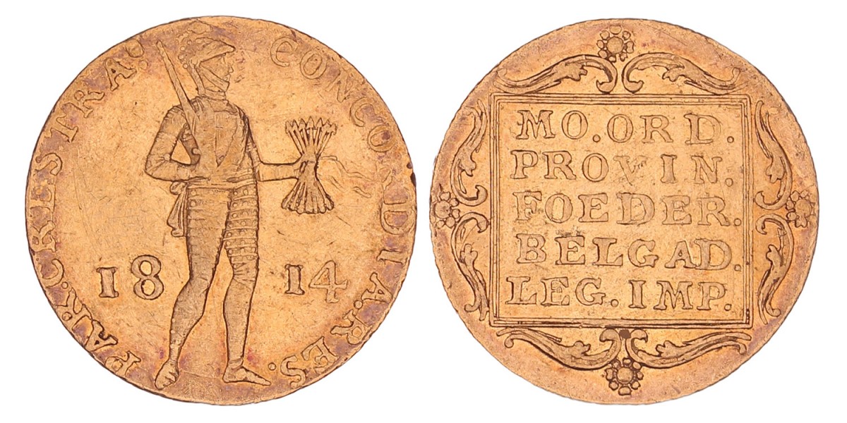 Gouden Dukaat Willem I 1814. Fraai + (Bekrast)