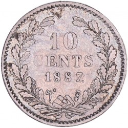 10 Cent Willem III 1887. FDC - (Opgewreven).