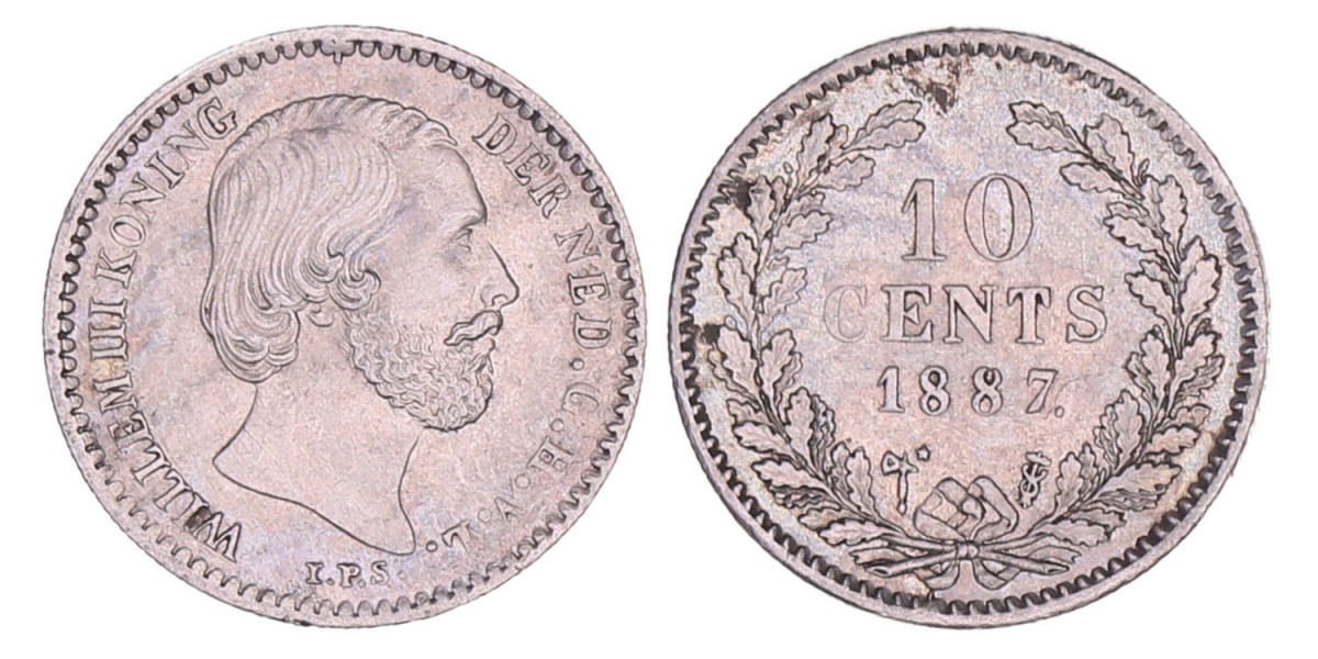 10 Cent Willem III 1887. FDC - (Opgewreven).