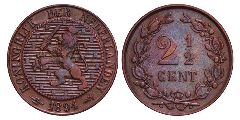 2½ Cent Wilhelmina 1894. Zeer Fraai -.