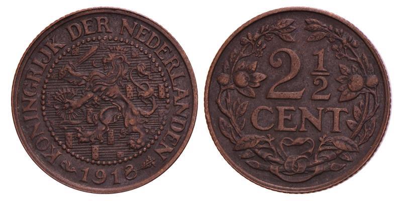 2½ Cent Wilhelmina 1918. FDC.