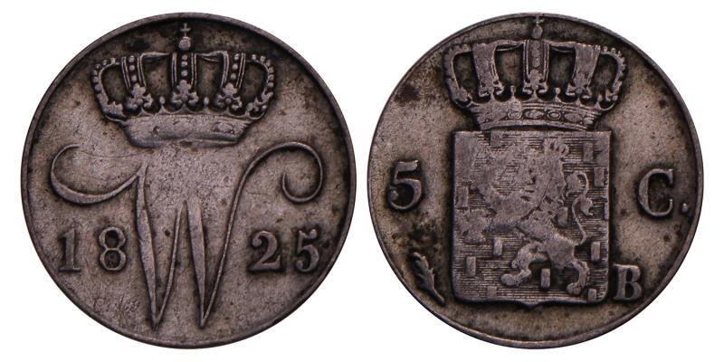 5 Cent Willem I 1827 B. Fraai / Zeer Fraai.