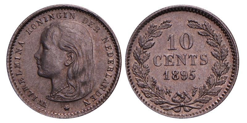 10 Cent Wilhelmina 1895. FDC.
