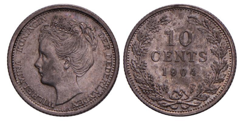10 Cent Wilhelmina 1904. FDC -.