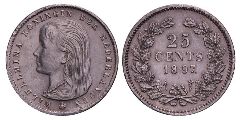 25 Cent Wilhelmina 1897. FDC -.