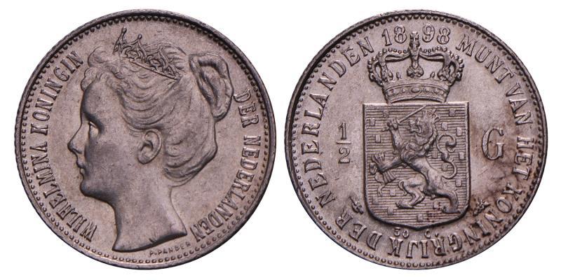 ½ Gulden Wilhelmina 1898. FDC.