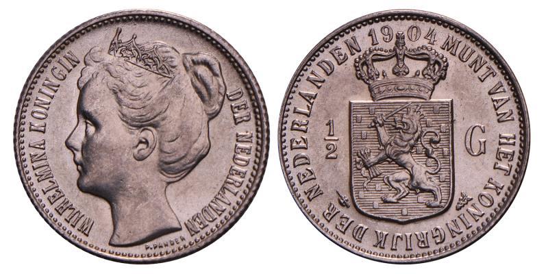 ½ Gulden Wilhelmina 1904. FDC.