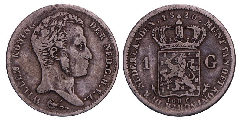 1 Gulden Willem I 1820 U. Fraai / Zeer Fraai.