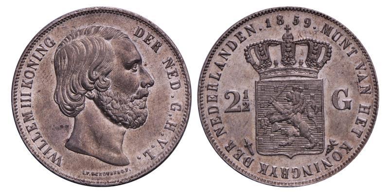 2½ Gulden Willem III 1859. Prachtig.