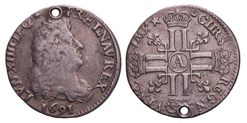 France. Louis XIV.  ¼ Ecu1691 A.