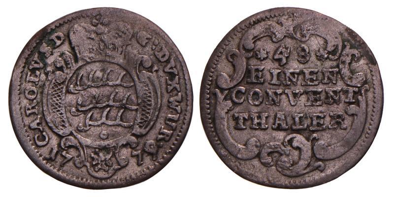 Germany. Württemberg. Karl Eugen.  1/48 Thaler. 1779.