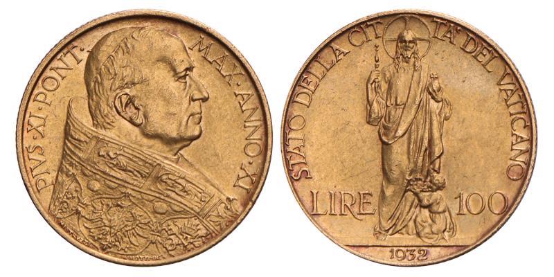 Vatican City.  100 Lira. 1932.