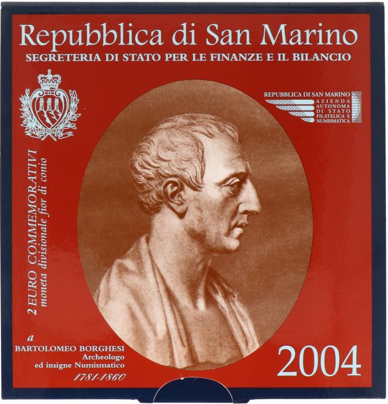 San Marino.  2 Euro 'Bartolomeo Borghesi'. 2004.
